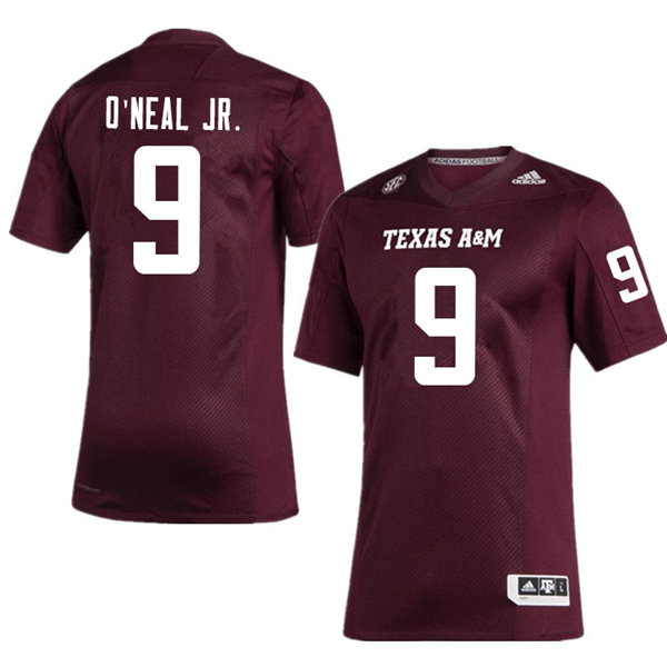 Mens Texas A&M Aggies #9 Leon O'Neal Jr. Adidas 2020 Maroon College Football Game Jersey