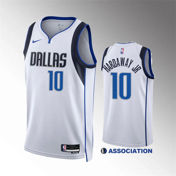 Mens Dallas Mavericks #10 Tim Hardaway Jr. Nike 2023-24 White Association Edition Jersey