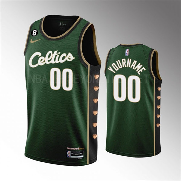 Mens Youth Boston Celtics Custom Nike Green 2022-23 City Edition Jersey