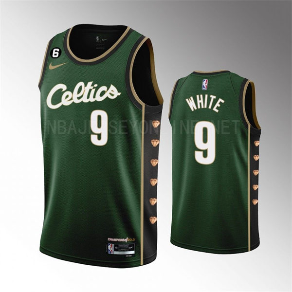 Mens Boston Celtics #9 Derrick White Green 2022-23 City Edition Swingman Jersey