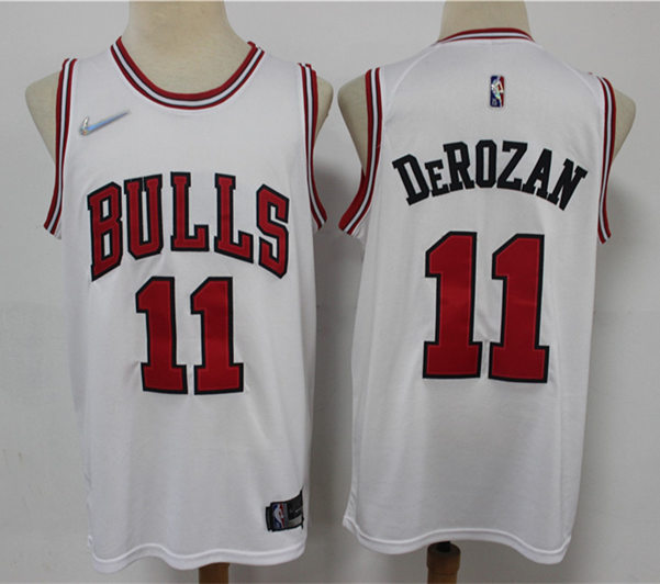Mens Chicago Bulls #11 DeMar DeRozan Diamond Nike White Association Edition Jersey