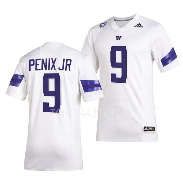 Youth Washington Huskies #9 Michael Penix Jr. Adidas White College Football Game Jersey