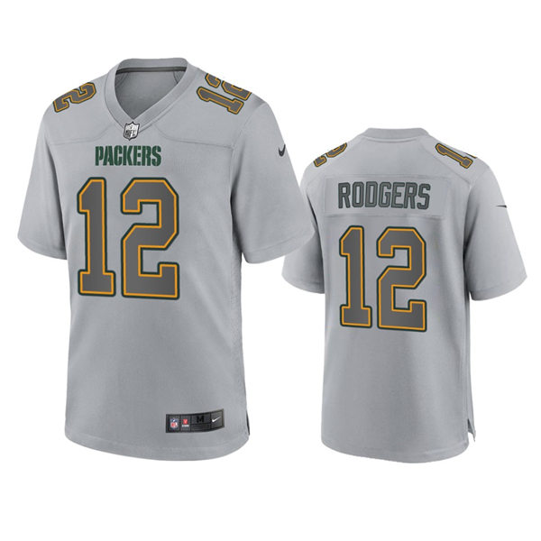 Mnes Green Bay Packers #12 Aaron Rodgers Gray Atmosphere Fashion Game Jersey