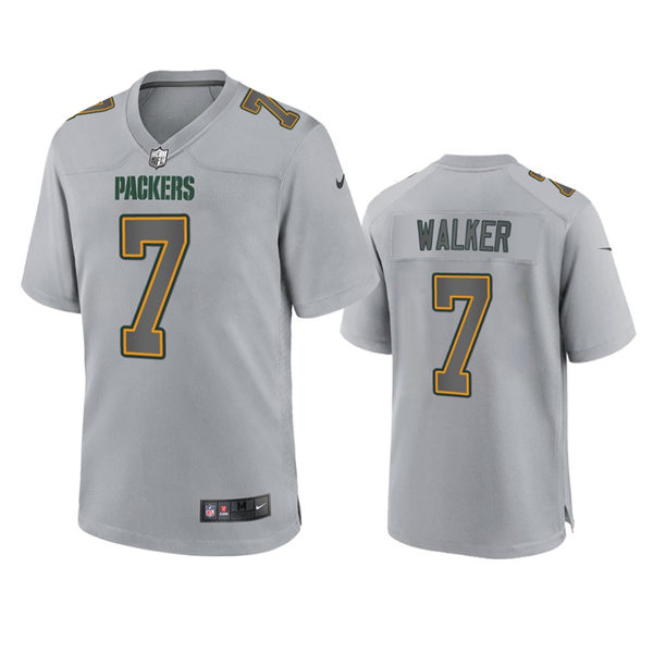 Mnes Green Bay Packers #7 Quay Walker Gray Atmosphere Fashion Game Jersey