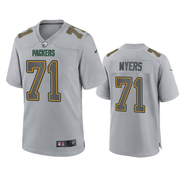 Mnes Green Bay Packers #71 Josh Myers Gray Atmosphere Fashion Game Jersey