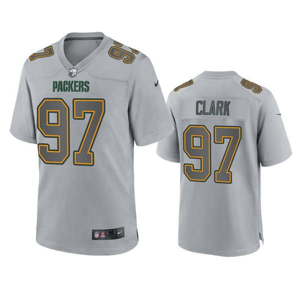 Mnes Green Bay Packers #97 Kenny Clark Gray Atmosphere Fashion Game Jersey
