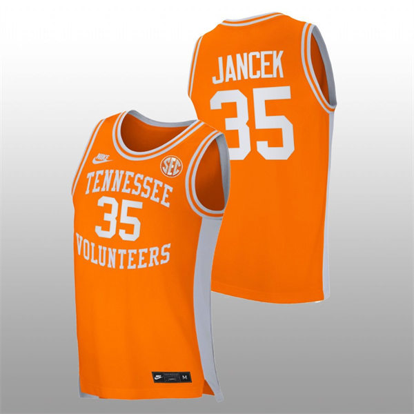 Mens Youth Tennessee Volunteers #35 Brock Jancek 2021-22 Orange Retro College Basketball Game Jersey