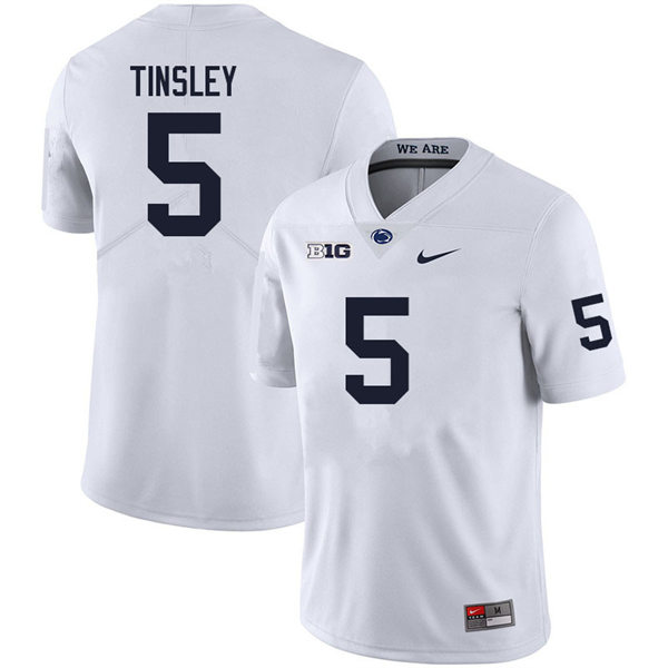 Mens Penn State Nittany Lions #5 Mitchell Tinsley Nike White with Name College Football Jersey