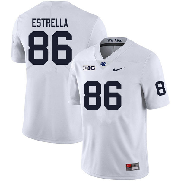 Mens Penn State Nittany Lions #86 Jason Estrella Nike White with Name College Football Jersey