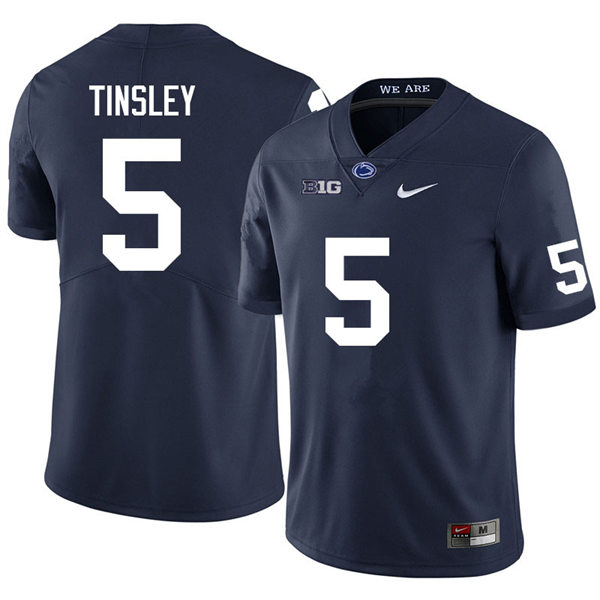 Mens Penn State Nittany Lions #5 Mitchell Tinsley Nike Navy with Name College Football Jersey