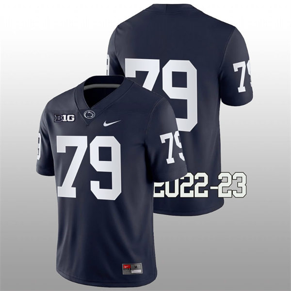 Mens Penn State Nittany Lions #79 Caedan Wallace Nike Navy College Game Football Jersey