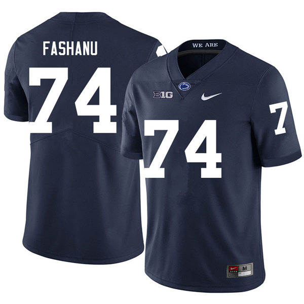 Mens Penn State Nittany Lions #74 Olumuyiwa Fashanu Nike Navy with Name College Football Jersey