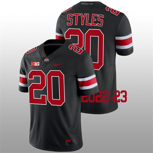 Mens Ohio State Buckeyes #17 Kyion Grayes Blackout College Football Game Jersey