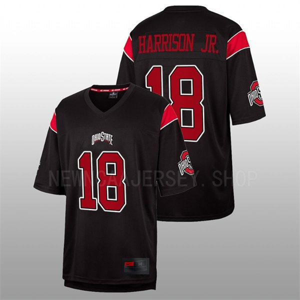 Mens Youth Ohio State Buckeyes #18 Marvin Harrison Jr. Nike Black Fashion Limited Jersey