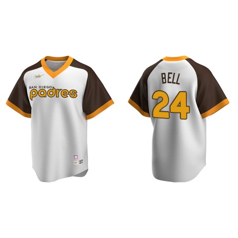 Men's San Diego Padres #24 Josh Bell Nike White Pullover Cooperstown Collection Jersey
