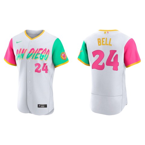 Men's San Diego Padres #24 Josh Bell White 2022 City Connect Jersey
