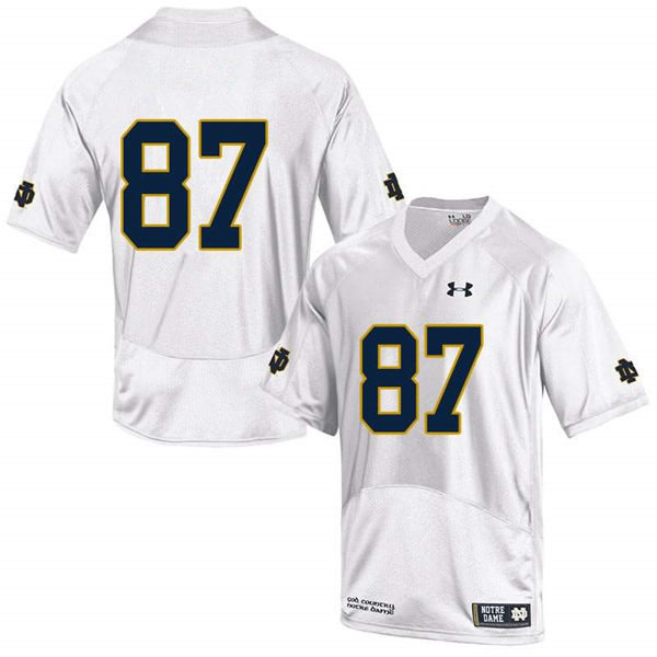 Men's Notre Dame Fighting Irish #87 Michael Mayer White Without Name College Football Game Jersey