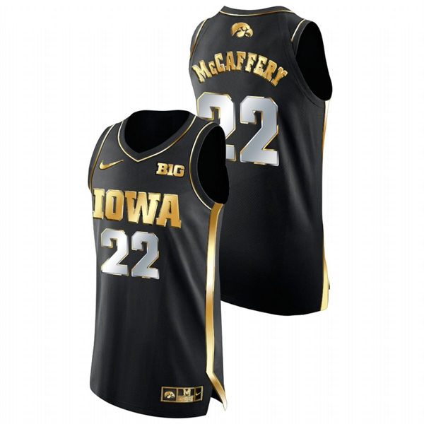 Mens Youth Iowa Hawkeyes #22 Patrick McCaffery Nike Black Golden Edition College Basketball Jersey