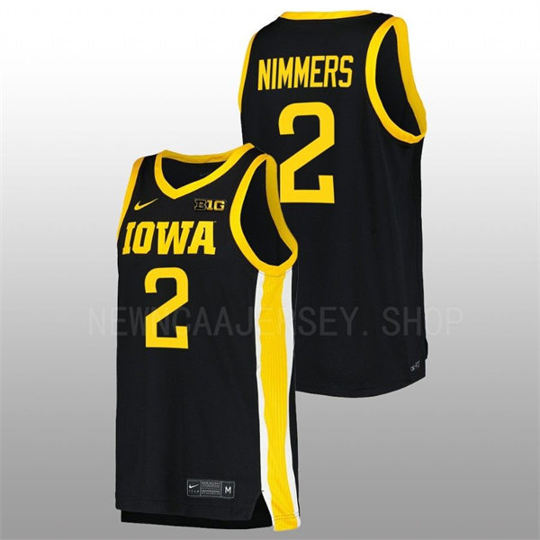 Mens Youth Iowa Hawkeyes #2 Amarion Nimmers Nike Black College Basketball Game Jersey