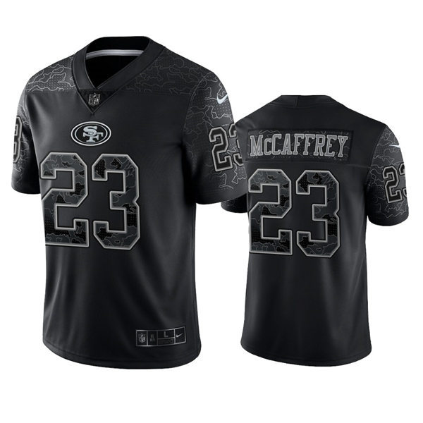 Men's San Francisco 49ers #23 Christian McCaffrey Black Rflctv Limited Jersey