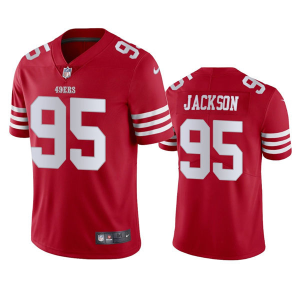 Men's San Francisco 49ers #95 Drake Jackson Nike Scarlet Vapor Limited Player Jersey
