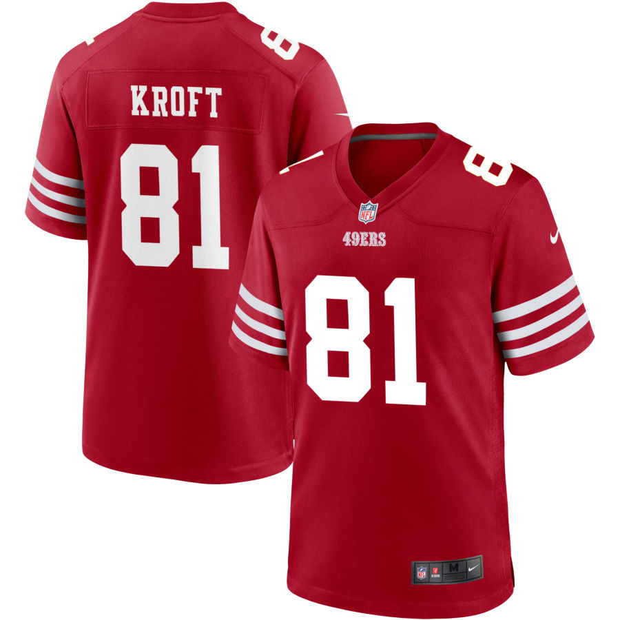 Mens San Francisco 49ers #81 Tyler Kroft Nike Scarlet Vapor Limited Player Jersey