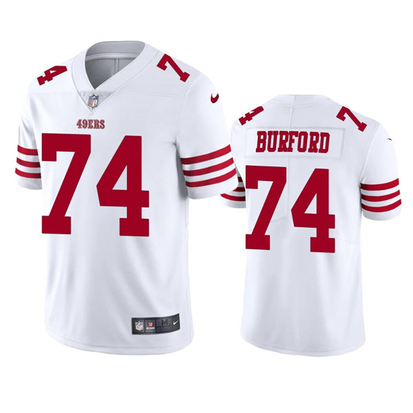 Men's San Francisco 49ers #74 Spencer Burford Nike White Vapor Limited Player Jersey