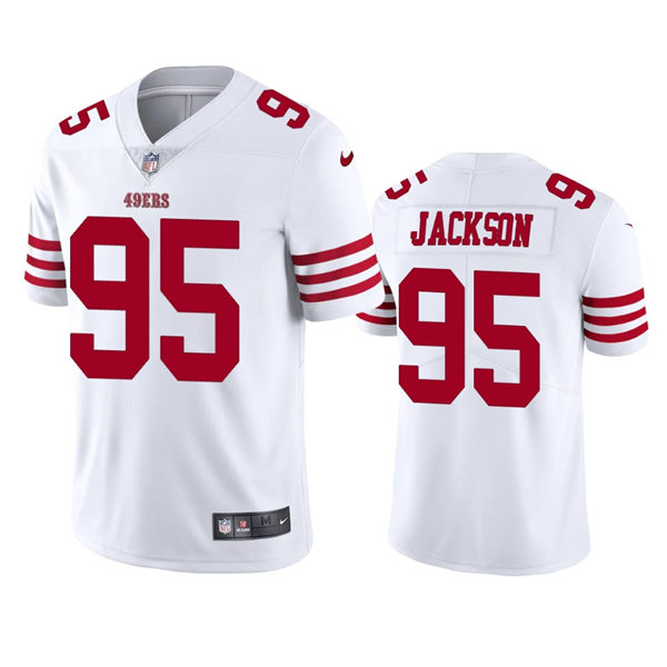Men's San Francisco 49ers #95 Drake Jackson Nike White Vapor Limited Player Jersey