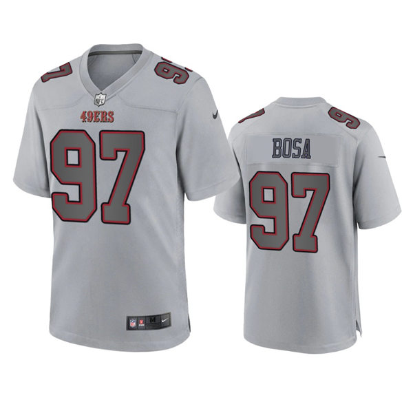 Mens San Francisco 49ers #97 Nick Bosa Nike Atmosphere Fashion Game Jersey - Gray
