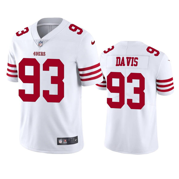 Men's San Francisco 49ers #93 Kalia Davis Nike White Vapor Limited Player Jersey