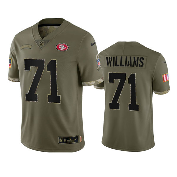 Mens San Francisco 49ers #71 Trent Williams Nike 2022 Salute To Service Limited Jersey - Olive