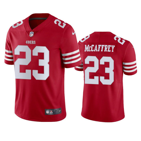 Men's San Francisco 49ers #23 Christian McCaffrey Nike Scarlet Vapor Limited Player Jersey