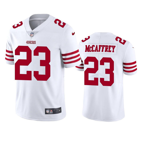 Men's San Francisco 49ers #23 Christian McCaffrey Nike White Vapor Limited Player Jersey