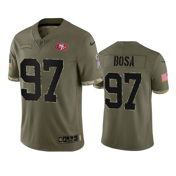 Mens San Francisco 49ers #97 Nick Bosa Nike 2022 Salute To Service Limited Jersey - Olive