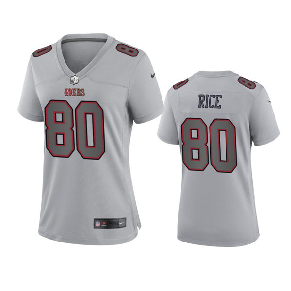 Women's San Francisco 49ers #80 Jerry Rice Gray Atmosphere Fashion Game Jersey