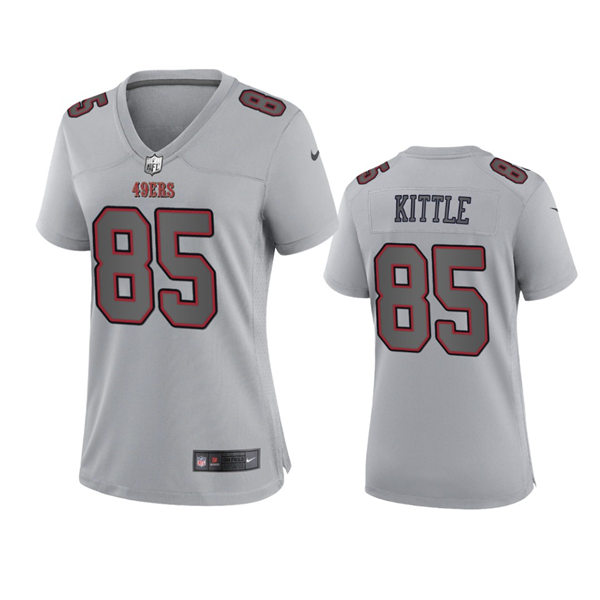 Women's San Francisco 49ers #85 George Kittle Gray Atmosphere Fashion Game Jersey