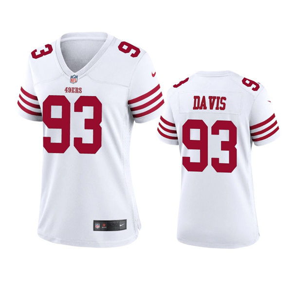 Women's San Francisco 49ers #93 Kalia Davis Nike White Limited Player Jersey