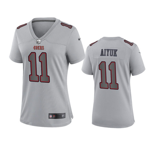 Women's San Francisco 49ers #11 Brandon Aiyuk Gray Atmosphere Fashion Game Jersey