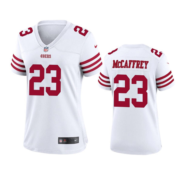 Women's San Francisco 49ers #23 Christian McCaffrey Nike White Limited Player Jersey