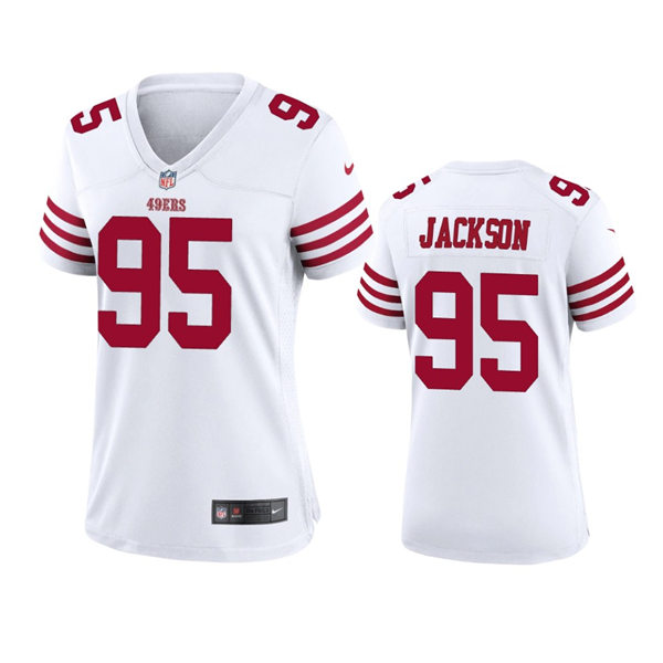 Women's San Francisco 49ers #95 Drake Jackson Nike White Limited Player Jersey