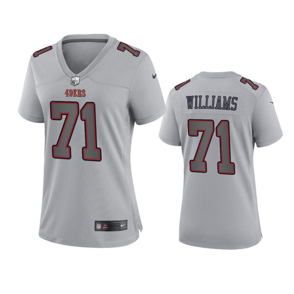 Women's San Francisco 49ers #71 Trent Williams Gray Atmosphere Fashion Game Jersey