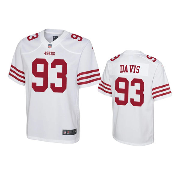 Youth San Francisco 49ers #93 Kalia Davis Nike White Limited Player Jersey