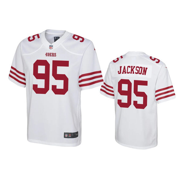 Youth San Francisco 49ers #95 Drake Jackson Nike White Limited Player Jersey