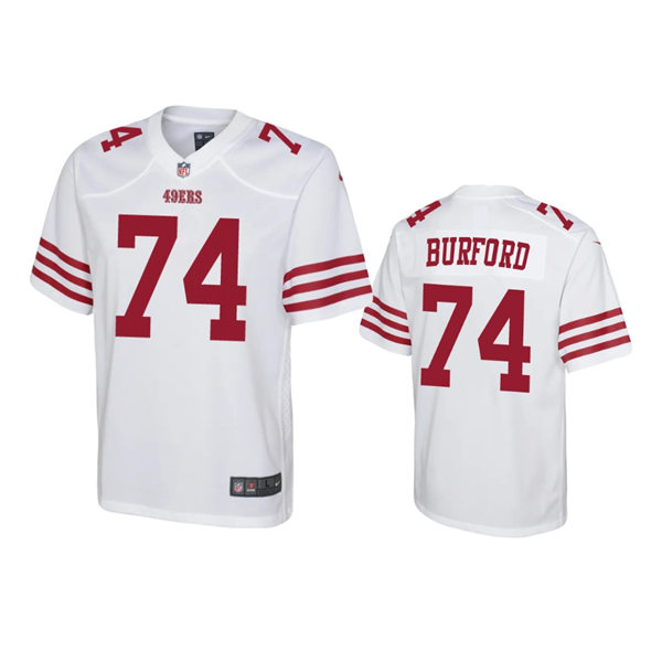 Youth San Francisco 49ers #74 Spencer Burford Nike White Limited Player Jersey