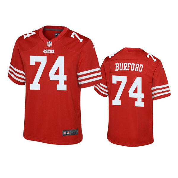Youth San Francisco 49ers #74 Spencer Burford Nike Scarlet Limited Player Jersey