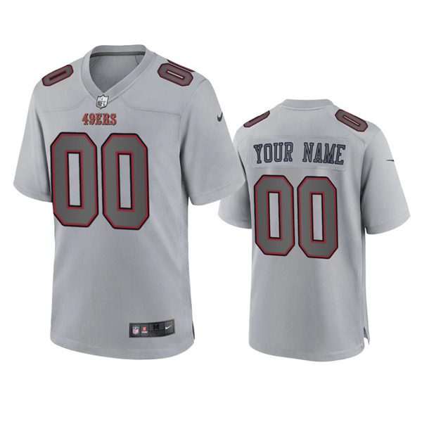 Mens Youth San Francisco 49ers Custom Nike Gray Atmosphere Fashion Game Jersey