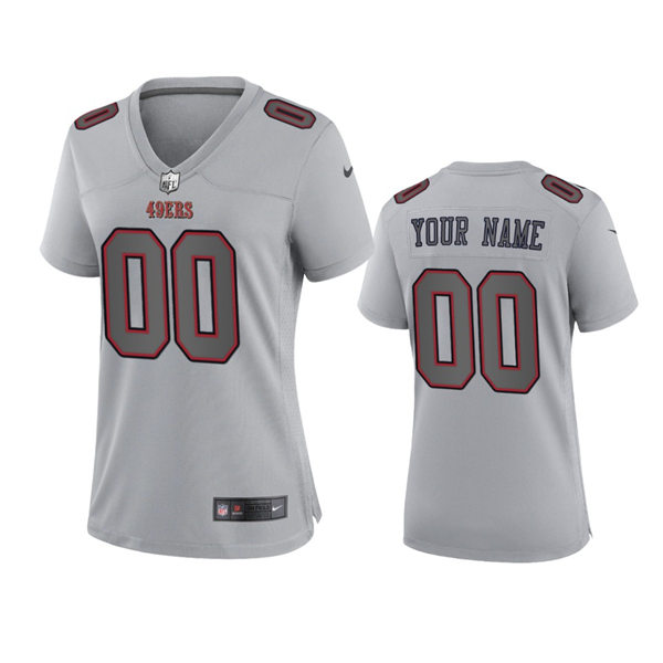 Women's San Francisco 49ers Custom Nike Gray Atmosphere Fashion Game Jersey