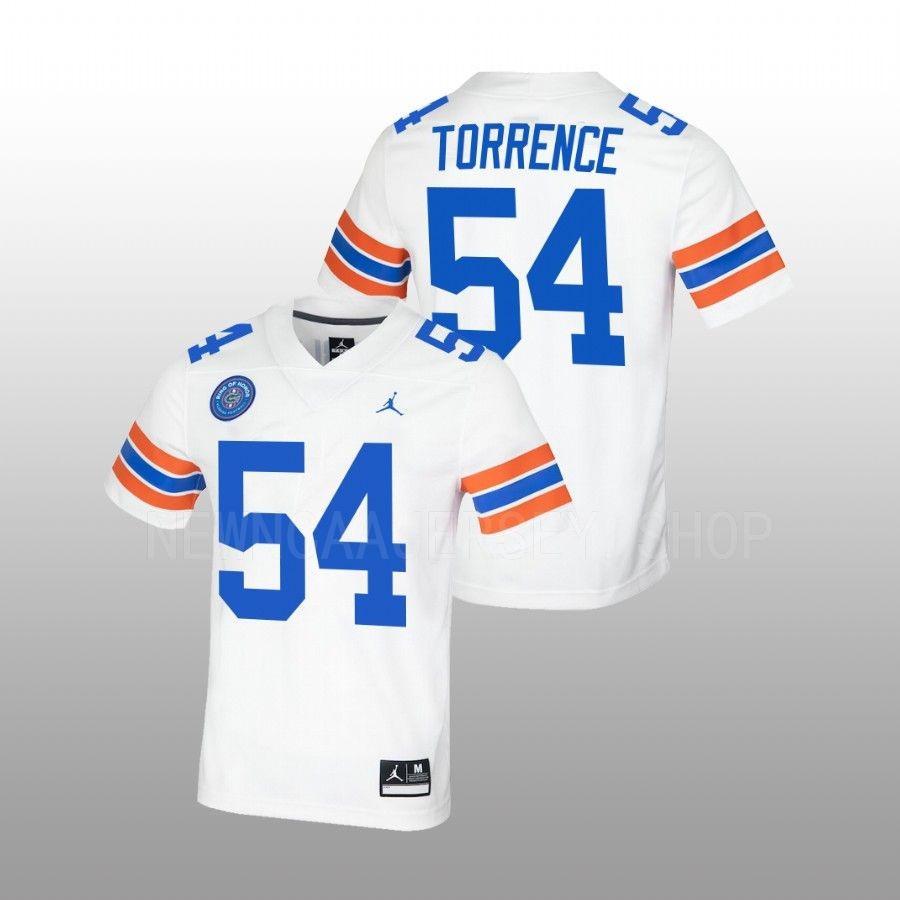 Mens Florida Gators #54 O'Cyrus Torrence White Ring of Honor Untouchable Jersey
