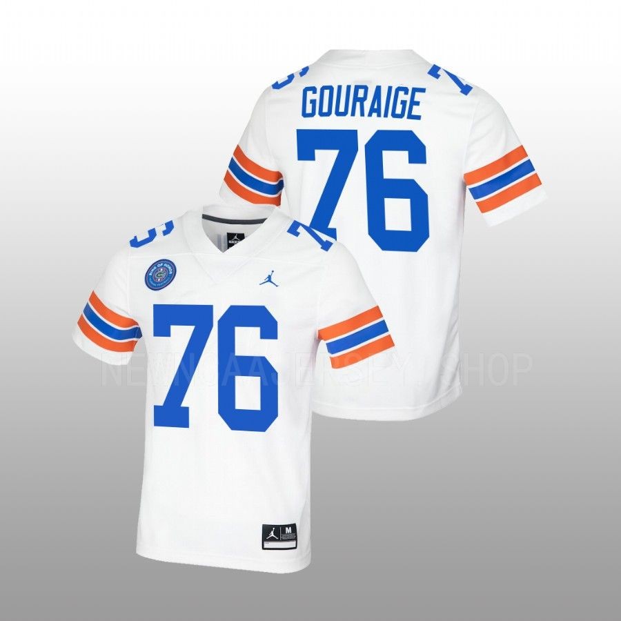 Mens Florida Gators #76 Richard Gouraige White Ring of Honor Untouchable Jersey