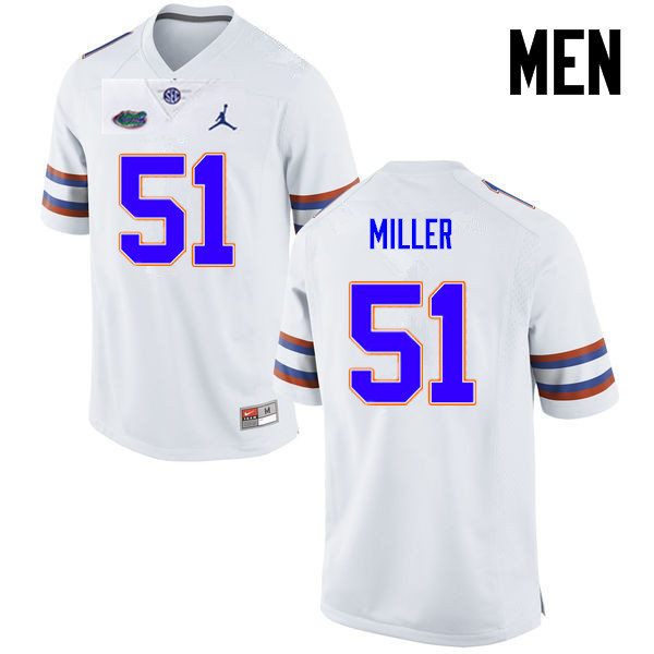 Mens Florida Gators #51 Ventrell Miller White College Football Game Jersey